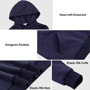 Sudadera de mezcla de algodón básica con logotipo bordado personalizado Sudadera con capucha de gran tamaño ropa de calle moda de invierno sudaderas con capucha personalizadas para hombre - Product Image 2