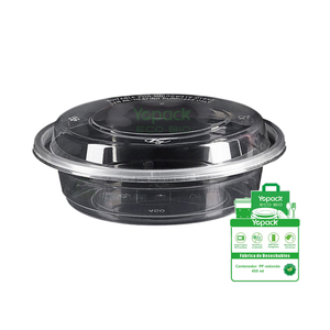 Set di 450 stile americano 450ml PP rotondo in plastica usa e getta scatole da pranzo ad alta capacità 450ml - Product Image 1
