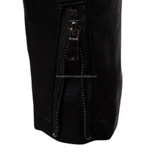 Veste en cuir de vachette véritable pour hommes de haute qualité personnalisée haut de gamme blindé équitation course moto équipement fermeture éclair poche hiver - Product Image 2