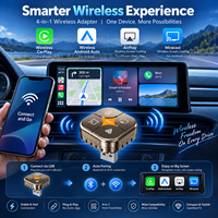 Adaptateur CarPlay sans fil 4 en 1, Android Auto, AirPlay, Miracast, Dongle USB, Plug and Play pour système multimédia de voiture filaire d'usine