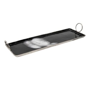 Produit le plus vendu Plateau de service personnalisé en forme de gâteau ou de nourriture pour la décoration de la table Plateau de service en métal fini émaillé Utilisation - Product Image 1