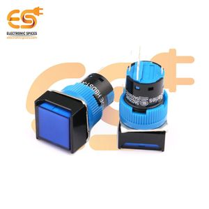 Interruptor de botón pulsador de cuerpo de plástico con indicador azul de 2/24V/B - Product Image 1