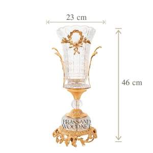 Juego de lujo de cristal de latón macizo Jarrones gemelos con cuenco central - Product Image 3