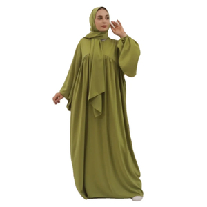 Túnica de dos piezas de color sólido personalizada Abaya ropa islámica tradicional para mujeres vestido musulmán informal - Product Image 1