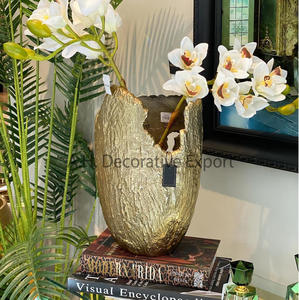 Jarrón de Metal con Textura Cromada, Estilo Americano, Centro de Mesa para Bodas, Decoración para Hogar y Jardín, Adorno de Mesa - Product Image 1