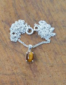 Colgante de plata estilo bohemio hecho a mano, joyería de plata de ley 925, piedra preciosa de ojo de tigre, colgante de tendencia, joyería para regalo de mujer - Product Image 2