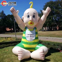Modèle de bébé gonflable personnalisé de 3m/4m/5m/6m de haut, adorable personnage de dessin animé avec sucette, modèle néerlandais pour décoration