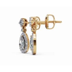 ต่างหูเพชรทรงกลมและทรงหยดน้ำ 14 กะรัต ทองคำแท้ แบรนด์ Marina Royal ผลิตจากเพชรเลี้ยงในห้องปฏิบัติการ ขายส่งจำนวนมาก รับผลิตแบบ OEM - Product Image 6