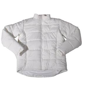 Chaqueta acolchada de invierno blanca con logotipo para mujer, abrigos reciclados, chaqueta de nieve para exteriores con relleno de burbujas de plumas de pato cálido - Product Image 2
