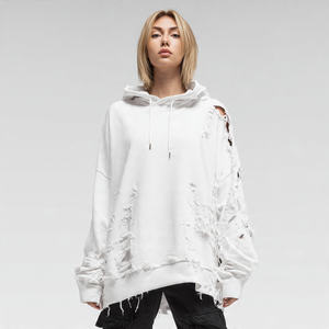 Sweat à capuche en molleton français imprimé et délavé, poids lourd 480/500 g/m², pour femmes, automne-hiver, ample et surdimensionné, vente en gros - Product Image 3