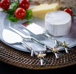 Best Selling Hammered Bee Design Handle <b>Cheese</b> <b>Knife</b> <b>Set</b> For Home Hotel Restaurant Use Item - Product Image 3