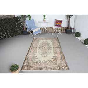 Tapis turc vintage 3,8x6,9 pieds, tapis camouflage marron - Product Image 1