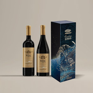 Embossed logo rigid cardboard <b>magnetic</b> wine <b>gift</b> <b>boxes</b> factory luxury packaging for single alcohol whiskey bottle - Product Image 2