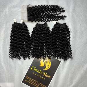 Extensiones de Cabello Rizado Euroasiático Crudo sin Procesar con Cutícula Alineada al por Mayor, Paquetes de Cabello Rizado Vietnamita Grado 10A - Product Image 3