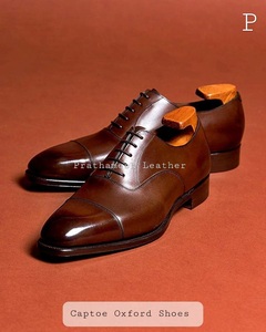 Chaussures Oxford en cuir luxueuses à bout captoe pour l'automne, confortables pour un usage quotidien au bureau, aux réunions et en affaires, disponibles - Product Image 6