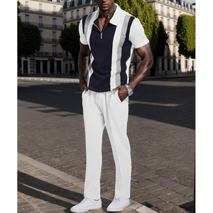 Conjunto de camisa y pantalones cortos de moda para hombre Conjuntos de verano Moda Casual Traje de Polo de manga corta para hombres Conjunto corto de dos piezas - Product Image 2