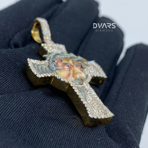 จี้พระเยซูแบบครอสประดับเพชรโมอิสซาไนต์ เงินแท้ 925 ชุบทอง 18K ดีไซน์หรูหรา สำหรับผู้ชาย สไตล์ฮิปฮอป เครื่องประดับคริสเตียน - Product Image 6