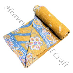 Kantha <b>Quilt</b> Gudari Kantha <b>Quilt</b> Gudari Hot Selling Wholesale Gold Supplier GD2137 Handmade Kantha <b>Quilt</b> Cotton Printed <b>Indian</b> - Product Image 6