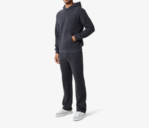 Vente chaude sur mesure ensemble de survêtement zippé lourd personnalisé en détresse broderie Patch Logo Streetwear Hip Hop survêtement - Product Image 4