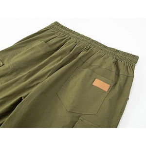 Joggers High Street Short cargo d'été pour homme avec logo personnalisé multi-poches imprimé sergé de coton tricoté mi-taille Style Hip Hop - Product Image 6