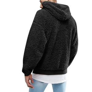 2024 automne hiver hommes polaire en peluche pull à capuche solide chaud imperméable sweats à capuche Y2K Streetwear couleur personnalisée - Product Image 1