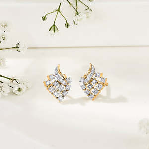 Pendientes de Oro Rosa con Diamantes para Mujer, Oro de 14k o 18k, Estilo Moderno para Compromiso - Product Image 1