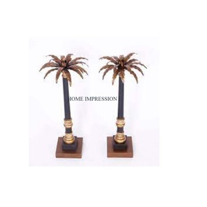 Juego de vajilla al por mayor de 2 elegantes portavelas con diseño de palmera, tamaño personalizado para el hogar y el dormitorio para Navidad - Product Image 1