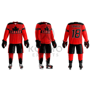 ชุดยูนิฟอร์มฮอกกี้น้ำแข็งแบบกำหนดเอง ผ้าโพลีเอสเตอร์ 100% 160 กรัม พิมพ์ลายด้วยความร้อน เป็นมิตรกับสิ่งแวดล้อม โลโก้แบบกำหนดเอง สำหรับผู้ใหญ่ทุกเพศ OEM - Product Image 6