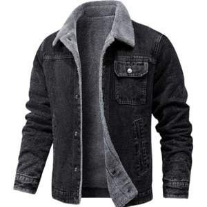 Veste en jean d'hiver pour homme en gros, veste en polaire épaisse coupe-vent, qualité supérieure, vêtements d'extérieur décontractés chauds, veste tendance - Product Image 1