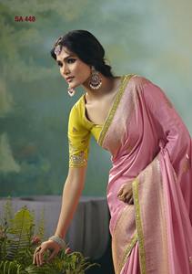 Elegante Sari de Seda Dola para Novia con Bordado Zari, el Más Moderno y de Alta Demanda, el Sari Más Exportado - Product Image 4