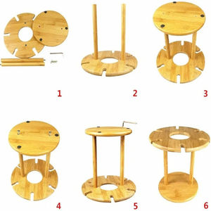 Porte-bouteille de vin en bois à 6 verres de qualité supérieure Meilleur ustensile de service avec 1 capacité de bouteille Accessoires pour la maison pour ensembles de bar - Product Image 4