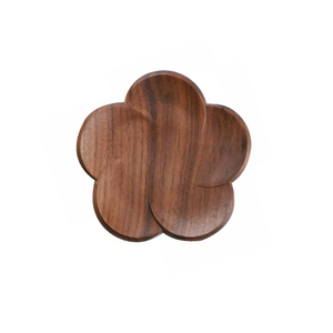Posavasos de madera con forma de flor de nuevo diseño, lo último en posavasos de madera grabada ecológica, alfombrilla para taza de té, comprar al exportador indio - Product Image 4