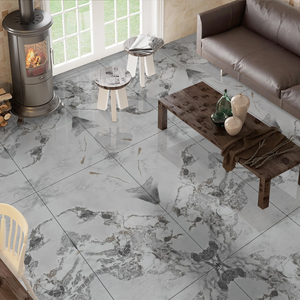 Carreaux de sol en porcelaine émaillée polie 600X1200MM Intérieurs de vie de luxe à haute brillance Carreaux de sol muraux au design moderne pour les chambres - Product Image 2