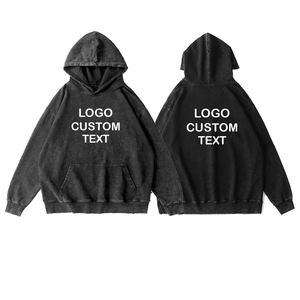 Custom Heavyweight Vintage Zip up Acid Wash Pullover Distressed Boxy Cropped Hoodies para hombres Fleece Blank Plain de gran tamaño - Product Image 2