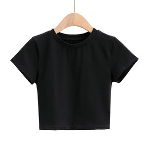 Custom cropped graphic tee Cotton womens t-shirts Fitness Fit T Shirts Ladies logo women <b>Crop</b> <b>Tops</b> tshirt for women - Product Image 3