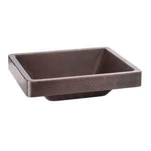 Venta directa de fábrica Fregadero de cobre martillado de doble pared moderno Lavabo redondo Baño Fabricado Mayorista texturizado martillado - Product Image 6
