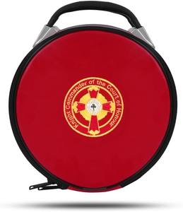 Premium Masonic Crown Cap Case Leather Freemason <b>Hat</b> Storage Carrying <b>Box</b>, Blue (Plain) - Product Image 3