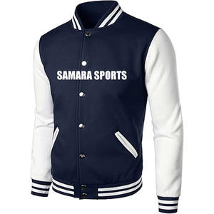 Chaqueta de invierno personalizada de alta calidad para hombre con cuello levantado y chaqueta universitaria de lana con patrón de béisbol - Product Image 2