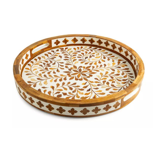 Ustensiles de cuisine Plateau de service Design élégant Vaisselle Snacks Plateau de service Plateau en nacre de première qualité avec motif floral - Product Image 4