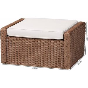 Derris ม้านั่งหวายถักสีน้ำตาลถั่วลิสงสไตล์โบฮีเมียนที่มีคุณสมบัติถอดออกได้สำหรับห้องนั่งเล่นห้องนอนทางเข้า - Product Image 2