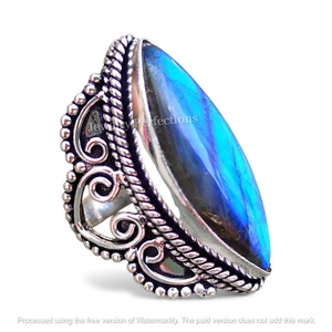 Wholesale <b>Unique</b> Religious Style Faceted Blue Labradorite <b>Rings</b> Bulk Gemstone Weddings <b>Engagements</b> Parties Gifts Made Brass - Product Image 3