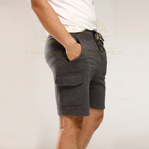 กางเกงขาสั้นสำหรับวิ่งแนวสตรีทของผู้ชายกางเกงขาสั้นผ้าคอตตอน100% ใส่สบายปักโลโก้ตามสั่ง - Product Image 4