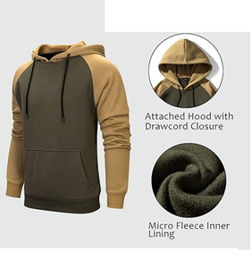 Sweat à capuche pour homme en molleton mélangé à manches longues avec poches kangourou - Product Image 5