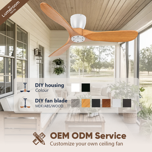 42 Inch Flush Mount Solid Wood Ceiling <b>Fan</b> Without Light, Reversible DC Motor, <b>Remote</b> <b>Control</b>, Quiet Indoor <b>Fan</b> for Bedroom - Product Image 4