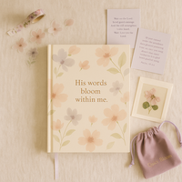 Journal de prière LABON « Ses paroles fleurissent en moi », carnet de méditation floral pastel, livre d'écriture biblique pour la foi chrétienne