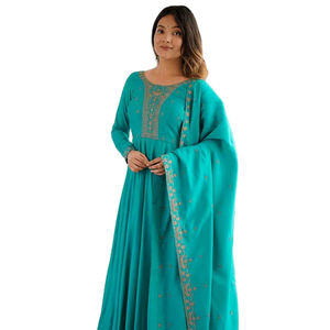 เลเฮนกาผ้าไหมบานาราสีแท้แบบใหม่สำหรับงานแต่งงาน สีสันสดใส ปักลายสวยงาม ดีไซน์แบบอินเดียดั้งเดิม สำหรับผู้หญิง ไม่ยับง่าย - Product Image 1