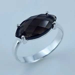 925 Sterling Silver Handmade Boho <b>Ring</b> with Smoky <b>Quartz</b> Marquise Cut-Perfect November Birthstone Gift for Her - Product Image 5