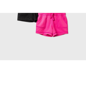 Cat & Jack Confezione da 2 Pantaloncini Adattivi in Maglia per Bambine, Traspiranti, Nero e Rosa, Pantaloni per Neonati a Vita Bassa, Taglia 3T, Design Stampato - Product Image 3