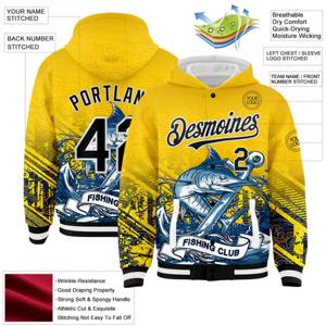 2025 Custom Wholesale Men Team <b>Hoodie</b> High Quality Sports 100% Cotton Heat-Transfer Print Breathable Moisture Wicking Yellow - Product Image 4