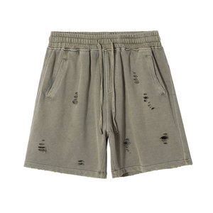 Nueva llegada Oem logotipo personalizado superventas de calidad superior de lana Lisa pantalones cortos desgastados para los hombres - Product Image 3
